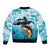Tuna Fishing Sleeve Zip Bomber Jacket Fish Camouflage Pattern - Wonder Print Shop