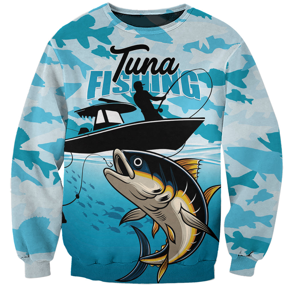 Tuna Fishing Sweatshirt Fish Camouflage Pattern - Wonder Print Shop