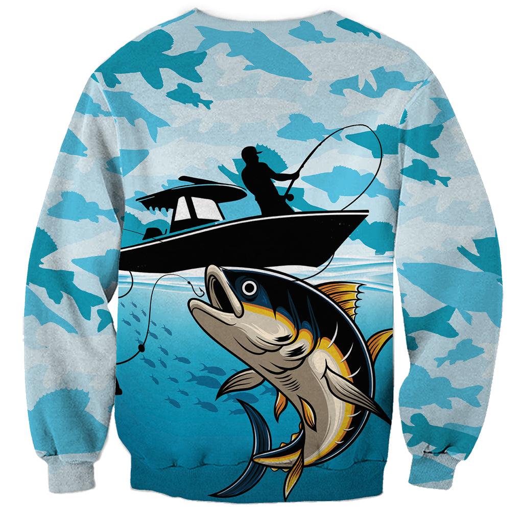 Tuna Fishing Sweatshirt Fish Camouflage Pattern - Wonder Print Shop