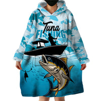 Tuna Fishing Wearable Blanket Hoodie Fish Camouflage Pattern - Wonder Print Shop