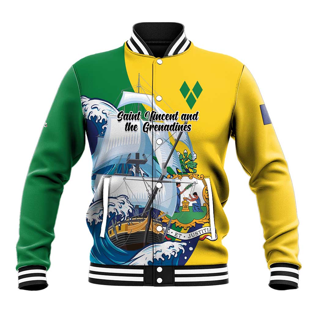 Personalized Saint Vincent and the Grenadines Sailing Baseball Jacket Caribbean Sailing