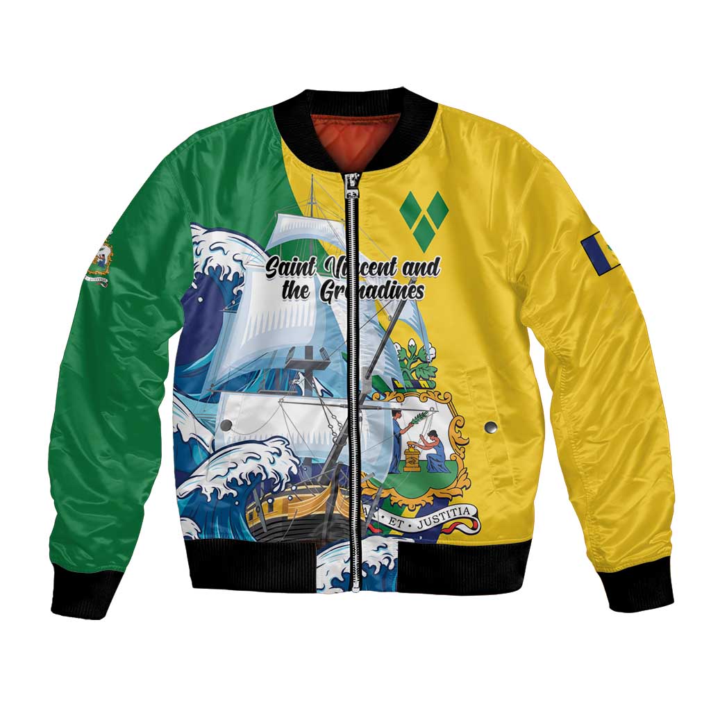 Personalized Saint Vincent and the Grenadines Sailing Bomber Jacket Caribbean Sailing