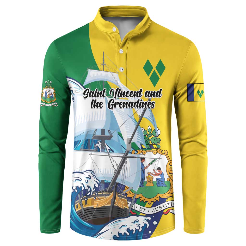 Personalized Saint Vincent and the Grenadines Sailing Button Sweatshirt Caribbean Sailing