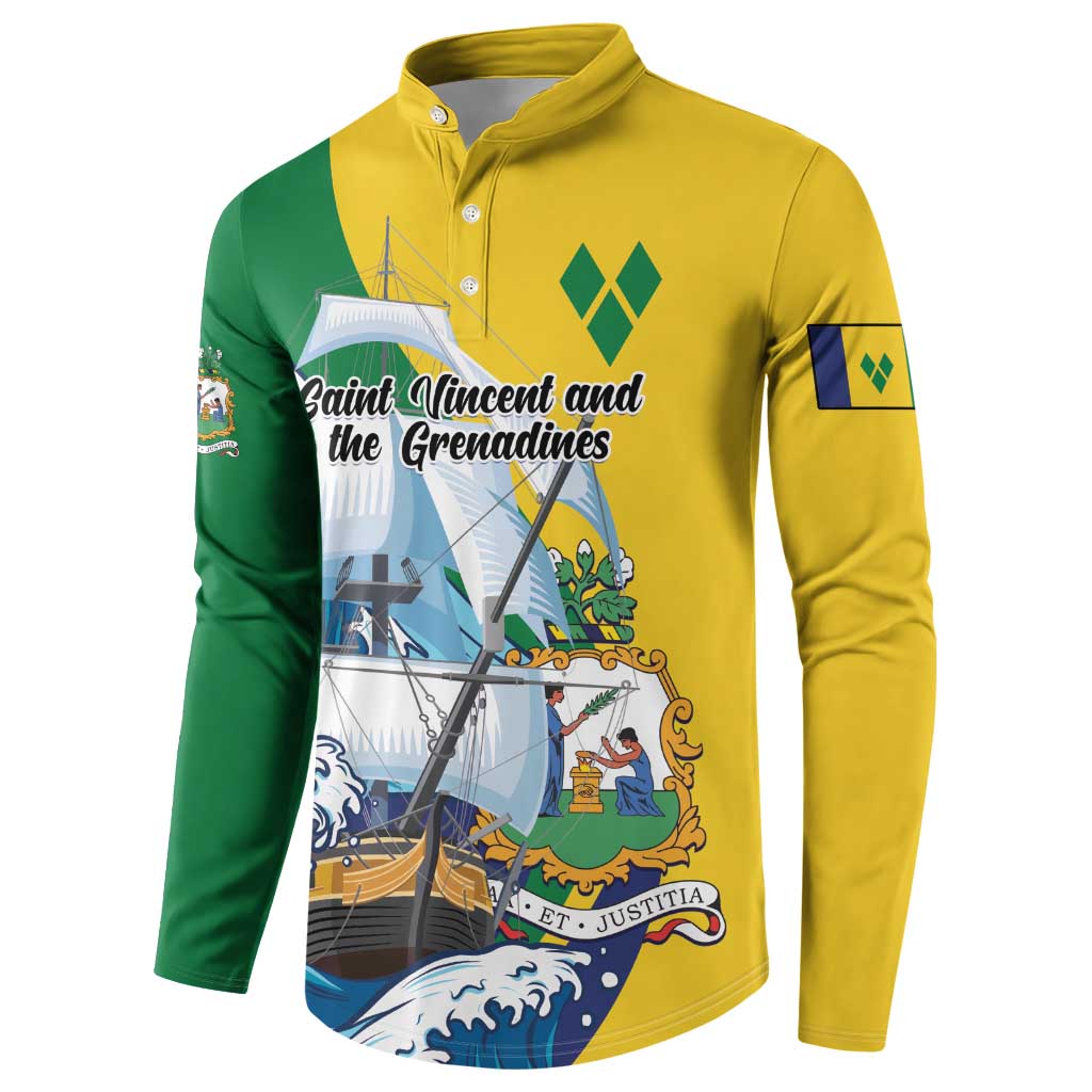 Personalized Saint Vincent and the Grenadines Sailing Button Sweatshirt Caribbean Sailing