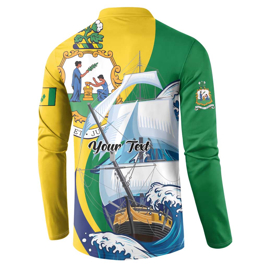 Personalized Saint Vincent and the Grenadines Sailing Button Sweatshirt Caribbean Sailing