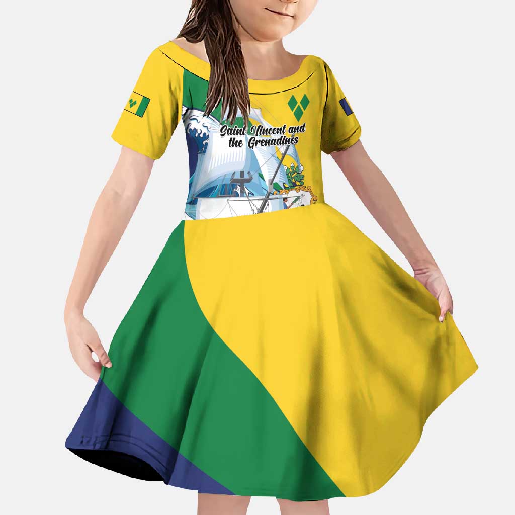 Personalized Saint Vincent and the Grenadines Sailing Family Matching Off Shoulder Maxi Dress and Hawaiian Shirt Caribbean Sailing