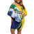 Personalized Saint Vincent and the Grenadines Sailing Family Matching Off Shoulder Short Dress and Hawaiian Shirt Caribbean Sailing