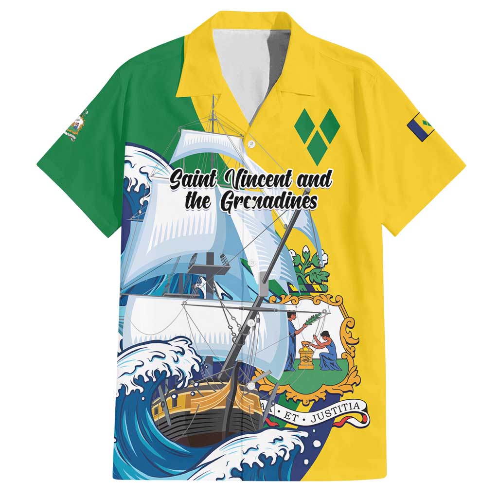 Personalized Saint Vincent and the Grenadines Sailing Family Matching Tank Maxi Dress and Hawaiian Shirt Caribbean Sailing