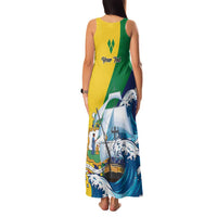 Personalized Saint Vincent and the Grenadines Sailing Family Matching Tank Maxi Dress and Hawaiian Shirt Caribbean Sailing