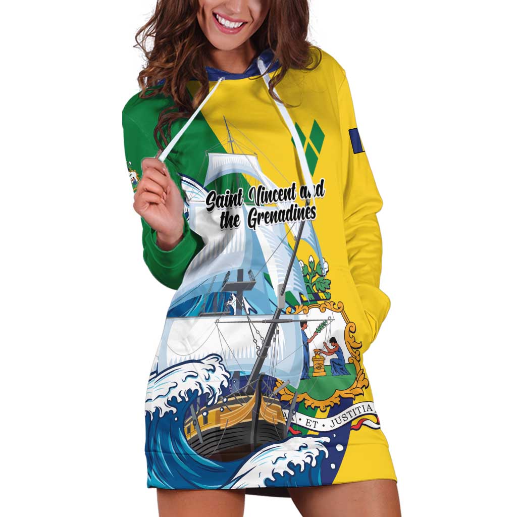 Personalized Saint Vincent and the Grenadines Sailing Hoodie Dress Caribbean Sailing