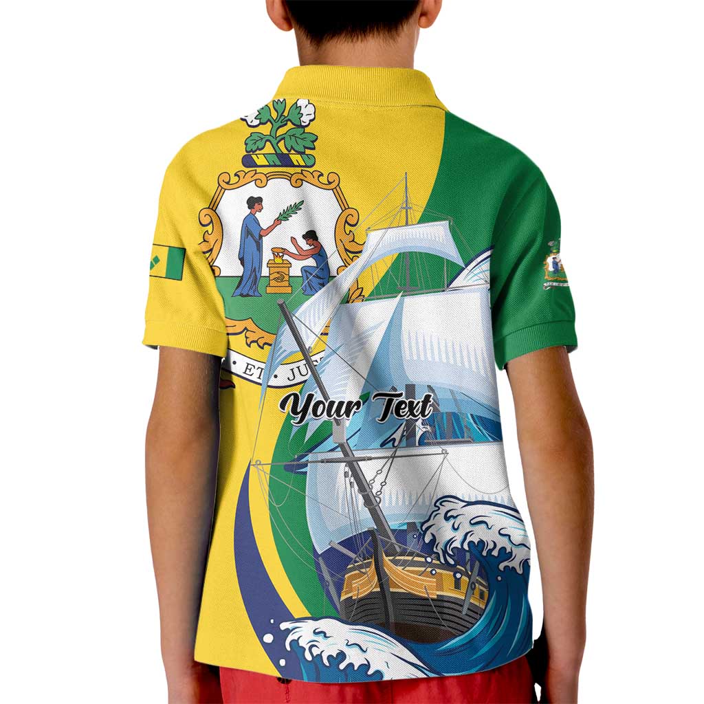 Personalized Saint Vincent and the Grenadines Sailing Kid Polo Shirt Caribbean Sailing