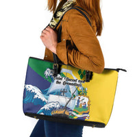 Saint Vincent and the Grenadines Sailing Leather Tote Bag Caribbean Sailing