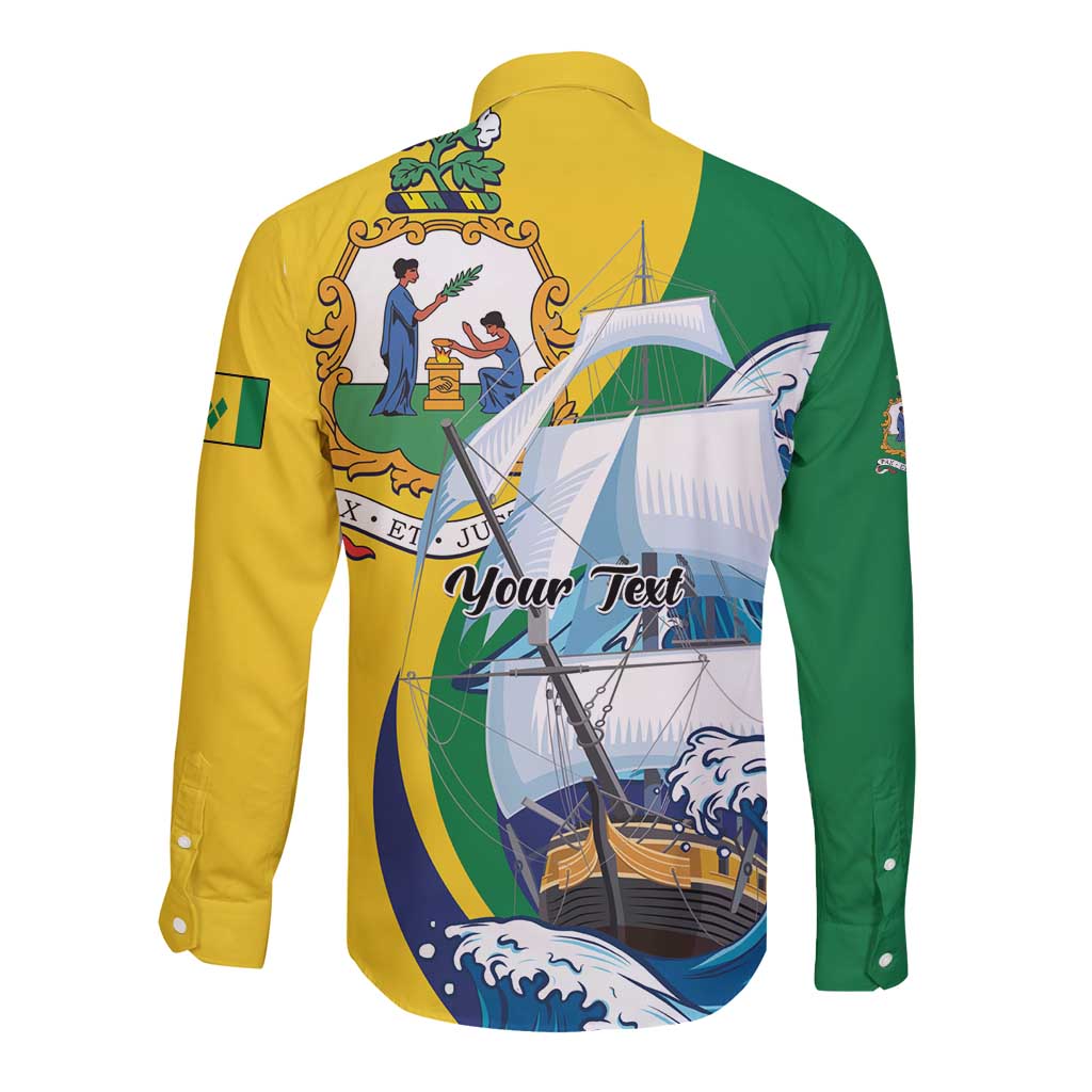 Personalized Saint Vincent and the Grenadines Sailing Long Sleeve Button Shirt Caribbean Sailing