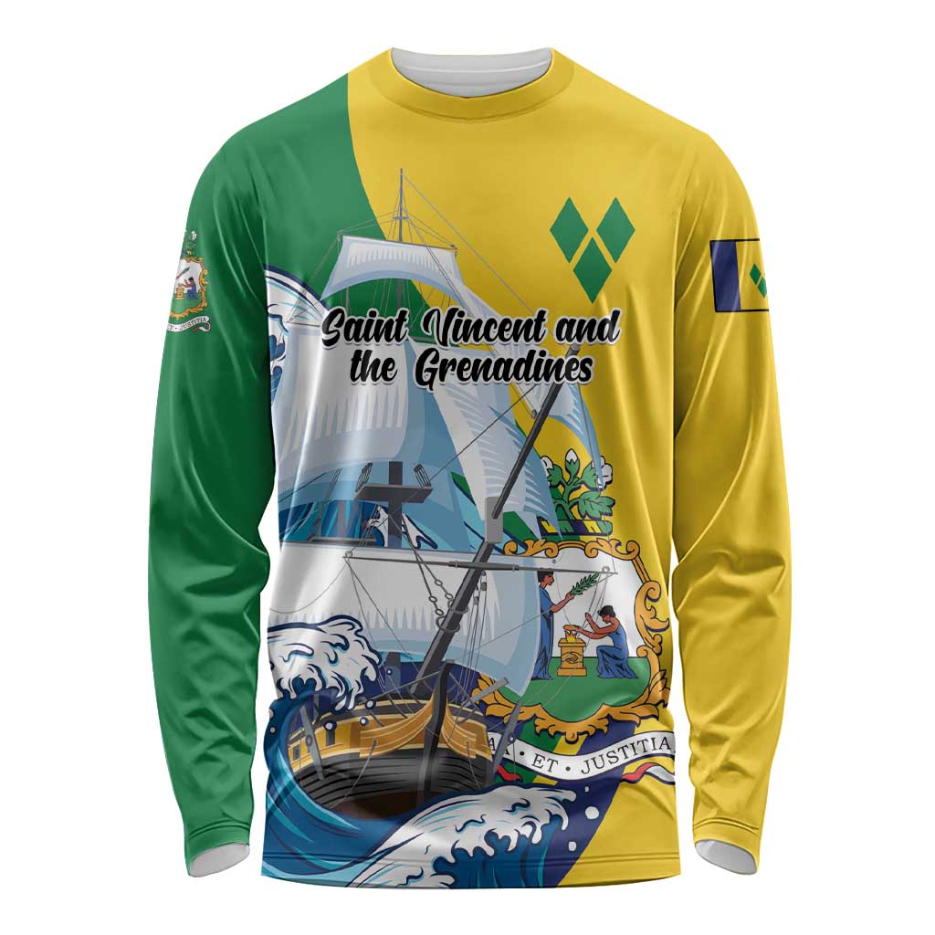 Personalized Saint Vincent and the Grenadines Sailing Long Sleeve Shirt Caribbean Sailing