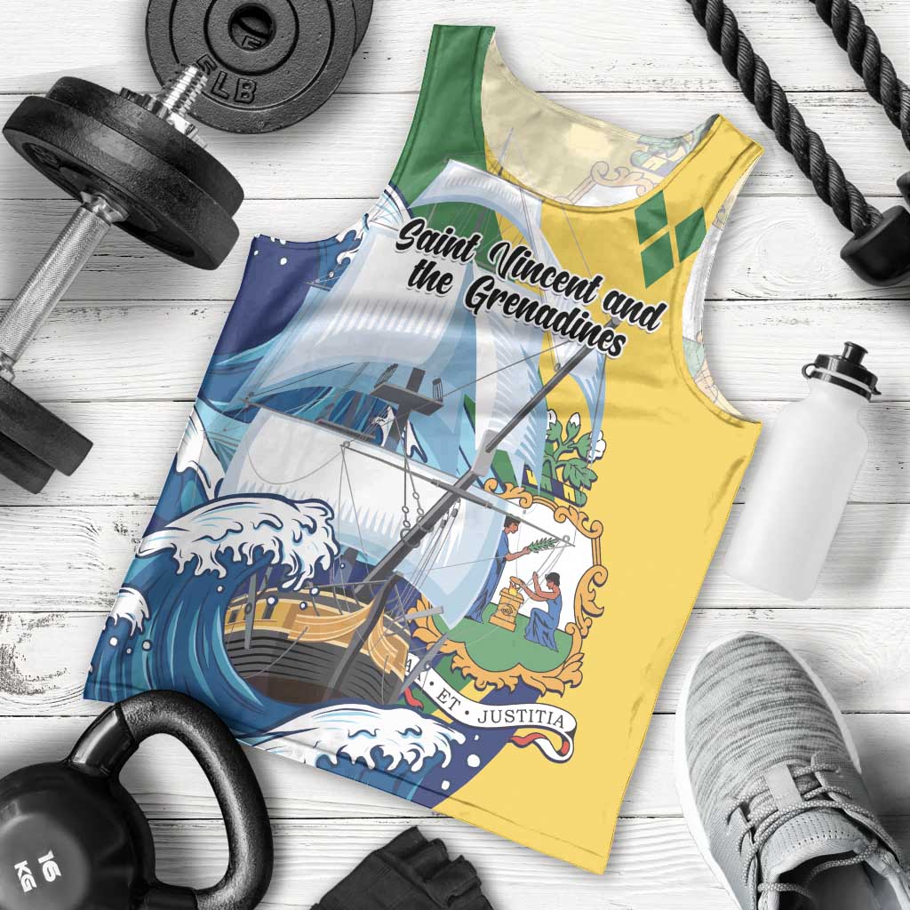 Personalized Saint Vincent and the Grenadines Sailing Men Tank Top Caribbean Sailing