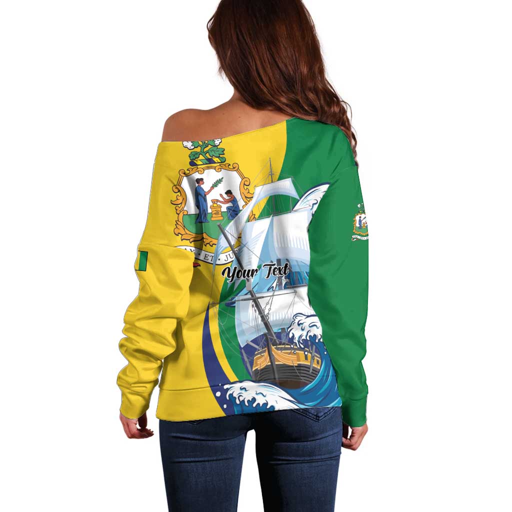 Personalized Saint Vincent and the Grenadines Sailing Off Shoulder Sweater Caribbean Sailing