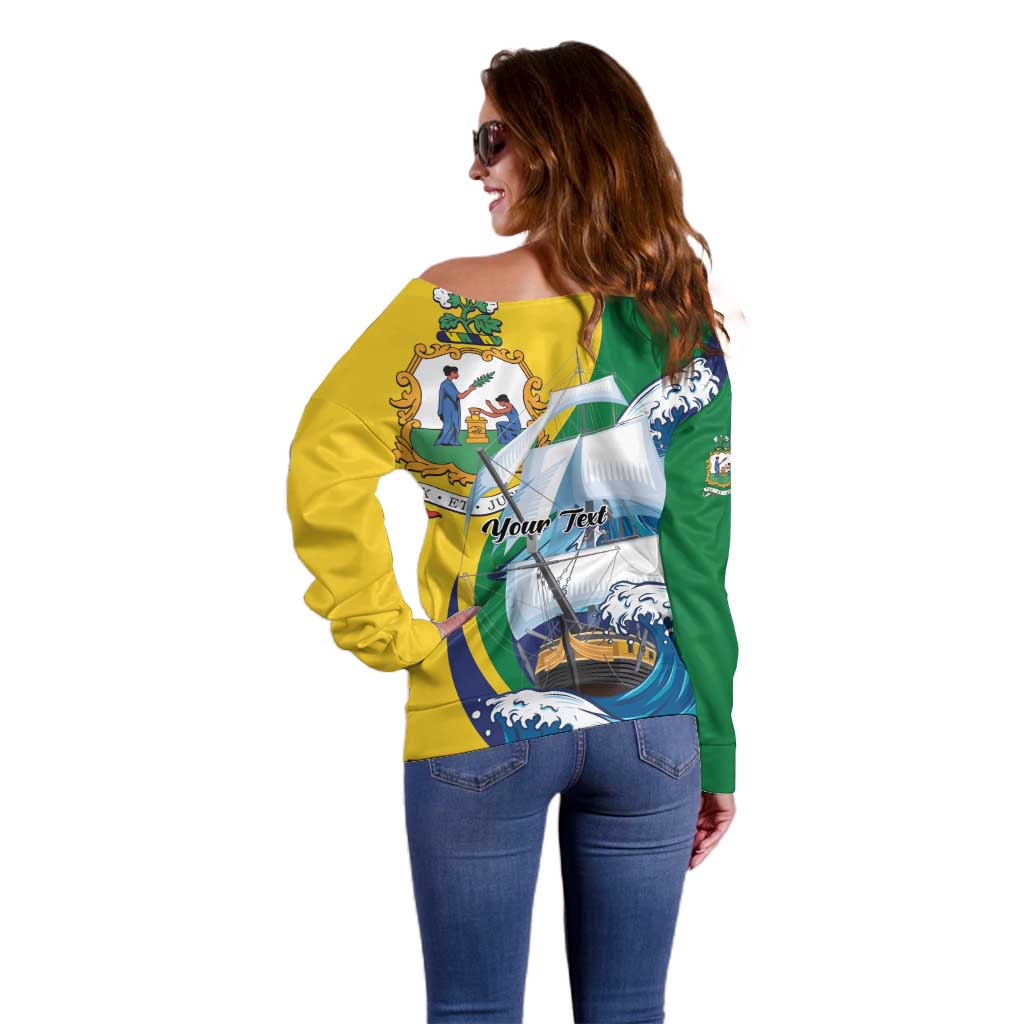 Personalized Saint Vincent and the Grenadines Sailing Off Shoulder Sweater Caribbean Sailing