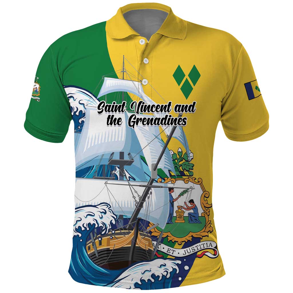 Personalized Saint Vincent and the Grenadines Sailing Polo Shirt Caribbean Sailing