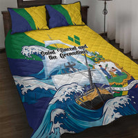 Saint Vincent and the Grenadines Sailing Quilt Bed Set Caribbean Sailing