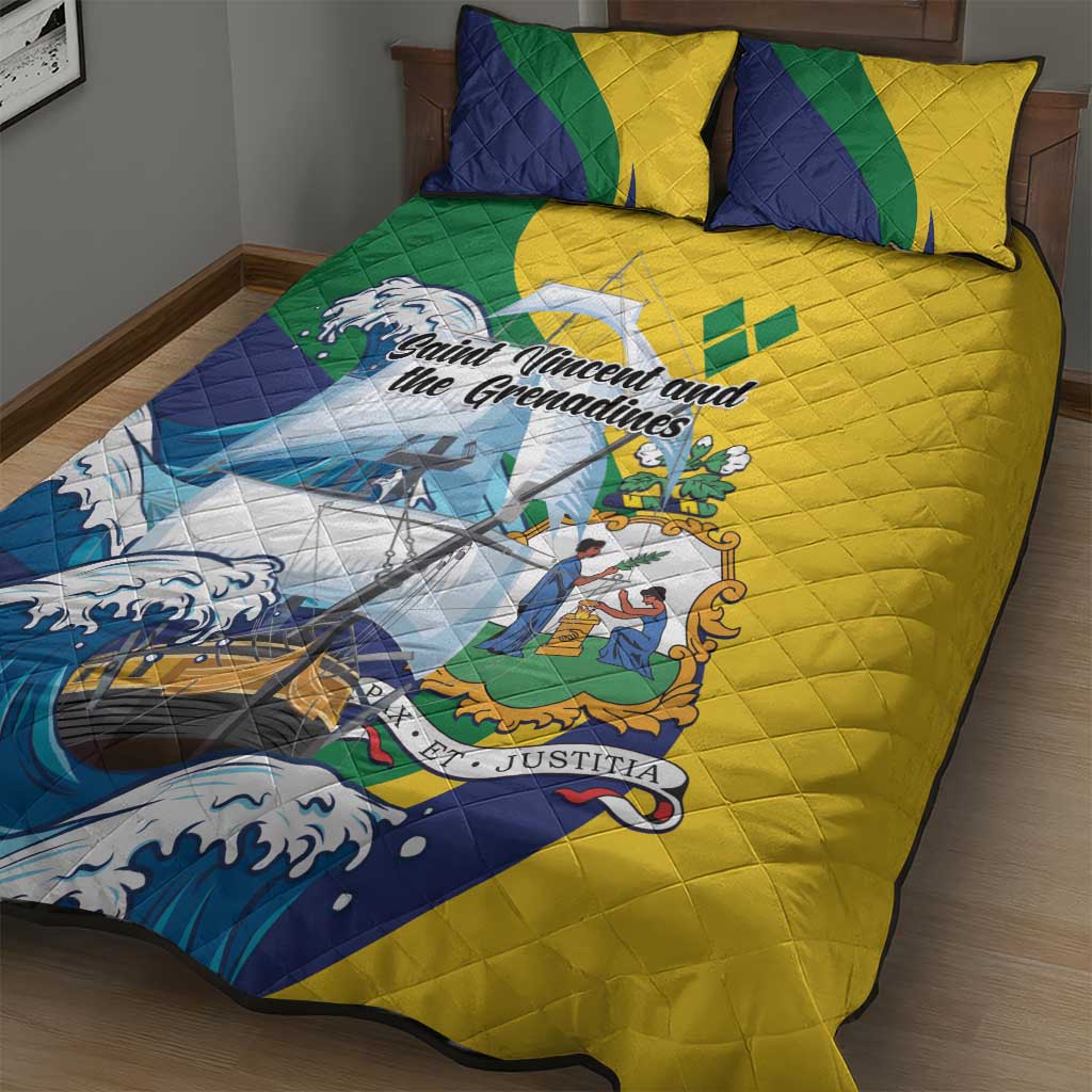 Saint Vincent and the Grenadines Sailing Quilt Bed Set Caribbean Sailing