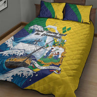 Saint Vincent and the Grenadines Sailing Quilt Bed Set Caribbean Sailing