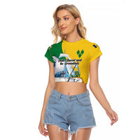 Personalized Saint Vincent and the Grenadines Sailing Raglan Cropped T Shirt Caribbean Sailing