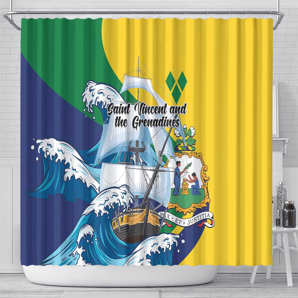 Saint Vincent and the Grenadines Sailing Shower Curtain Caribbean Sailing