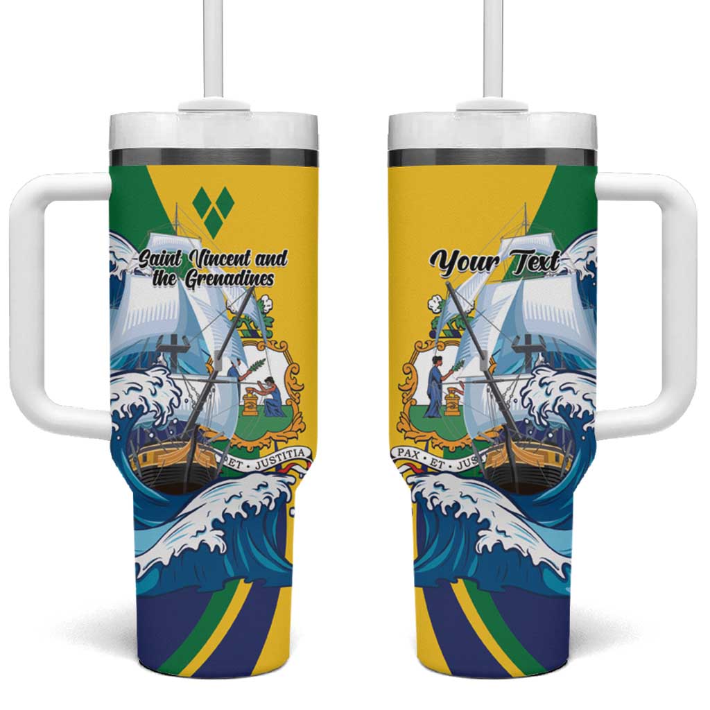 Personalized Saint Vincent and the Grenadines Sailing Tumbler With Handle Caribbean Sailing