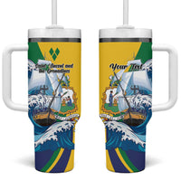 Personalized Saint Vincent and the Grenadines Sailing Tumbler With Handle Caribbean Sailing