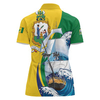 Personalized Saint Vincent and the Grenadines Sailing Women Polo Shirt Caribbean Sailing