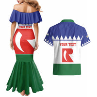 Personalised Bonaire Rincon Couples Matching Mermaid Dress and Hawaiian Shirt Flag Stylized