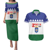 Personalised Bonaire Rincon Couples Matching Puletasi and Hawaiian Shirt Flag Stylized