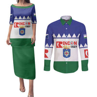 Personalised Bonaire Rincon Couples Matching Puletasi and Long Sleeve Button Shirt Flag Stylized