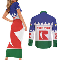 Personalised Bonaire Rincon Couples Matching Short Sleeve Bodycon Dress and Long Sleeve Button Shirt Flag Stylized