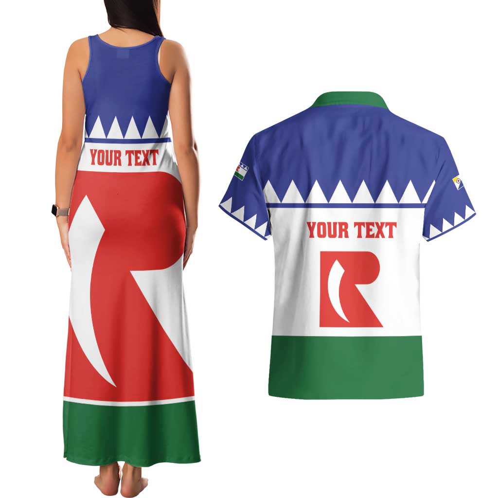 Personalised Bonaire Rincon Couples Matching Tank Maxi Dress and Hawaiian Shirt Flag Stylized