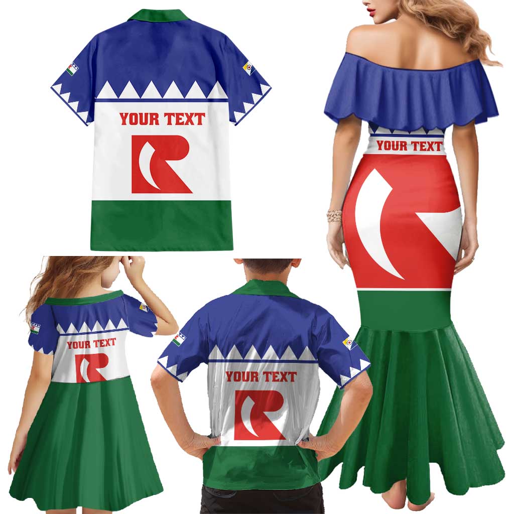Personalised Bonaire Rincon Family Matching Mermaid Dress and Hawaiian Shirt Flag Stylized