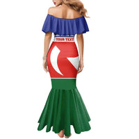 Personalised Bonaire Rincon Family Matching Mermaid Dress and Hawaiian Shirt Flag Stylized