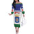 Personalised Bonaire Rincon Family Matching Off The Shoulder Long Sleeve Dress and Hawaiian Shirt Flag Stylized