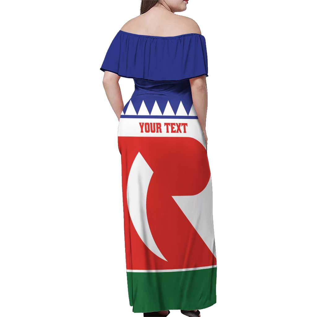 Personalised Bonaire Rincon Family Matching Off Shoulder Maxi Dress and Hawaiian Shirt Flag Stylized