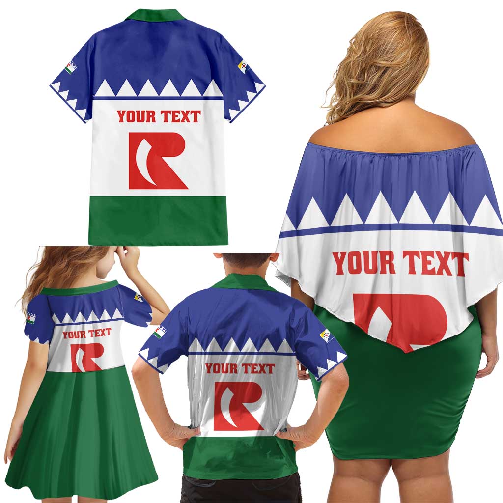 Personalised Bonaire Rincon Family Matching Off Shoulder Short Dress and Hawaiian Shirt Flag Stylized