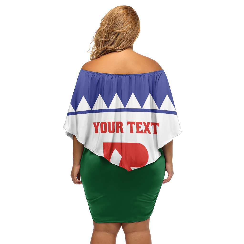 Personalised Bonaire Rincon Family Matching Off Shoulder Short Dress and Hawaiian Shirt Flag Stylized