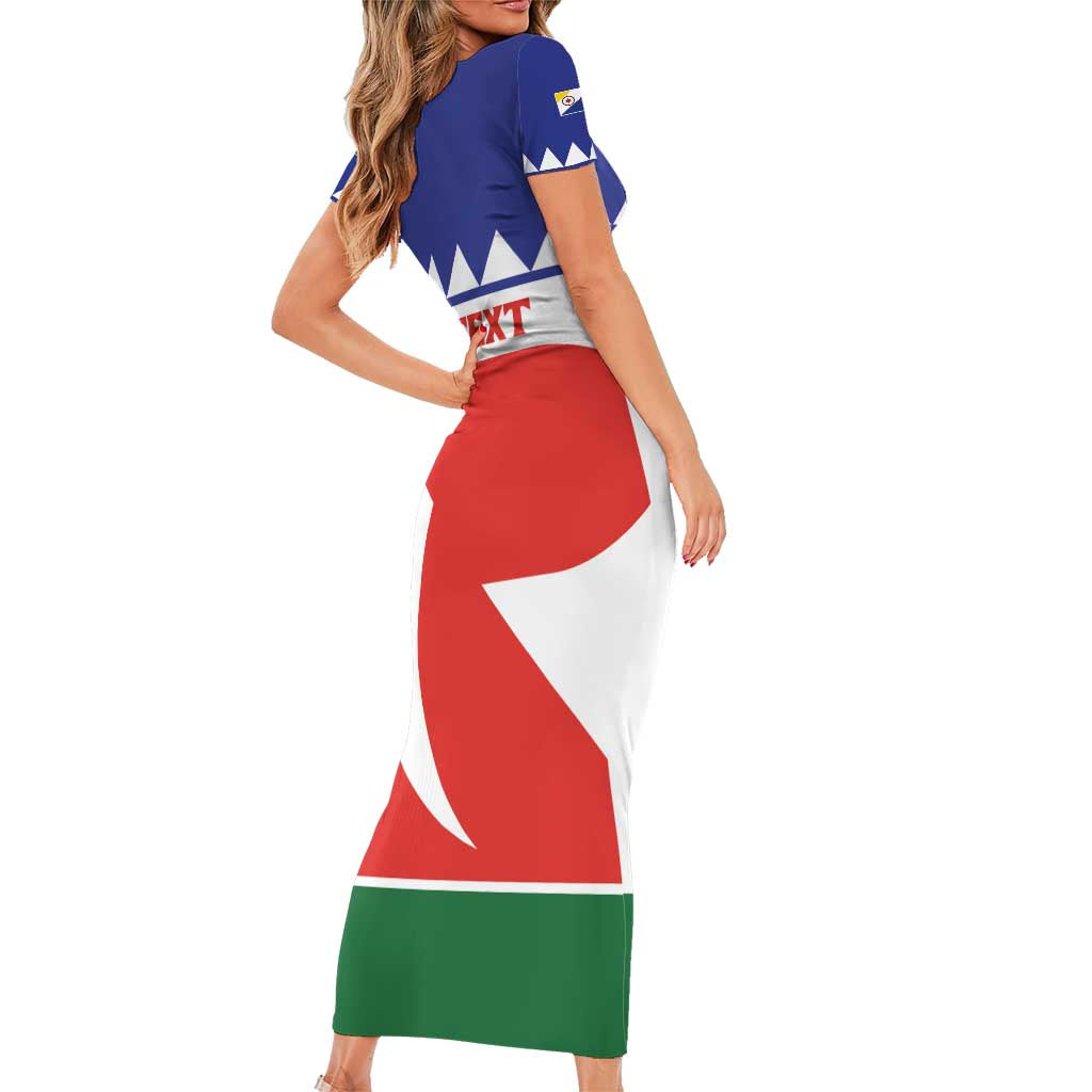 Personalised Bonaire Rincon Family Matching Short Sleeve Bodycon Dress and Hawaiian Shirt Flag Stylized