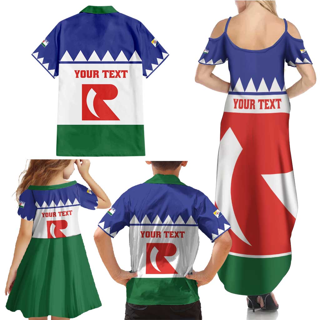 Personalised Bonaire Rincon Family Matching Summer Maxi Dress and Hawaiian Shirt Flag Stylized
