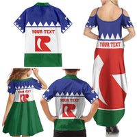 Personalised Bonaire Rincon Family Matching Summer Maxi Dress and Hawaiian Shirt Flag Stylized