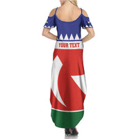 Personalised Bonaire Rincon Family Matching Summer Maxi Dress and Hawaiian Shirt Flag Stylized