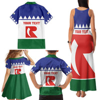 Personalised Bonaire Rincon Family Matching Tank Maxi Dress and Hawaiian Shirt Flag Stylized
