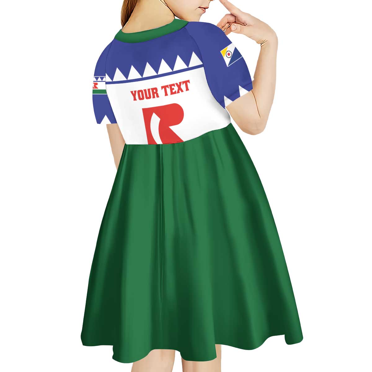 Personalised Bonaire Rincon Kid Short Sleeve Dress Flag Stylized