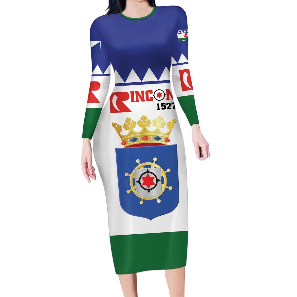 Personalised Bonaire Rincon Long Sleeve Bodycon Dress Flag Stylized