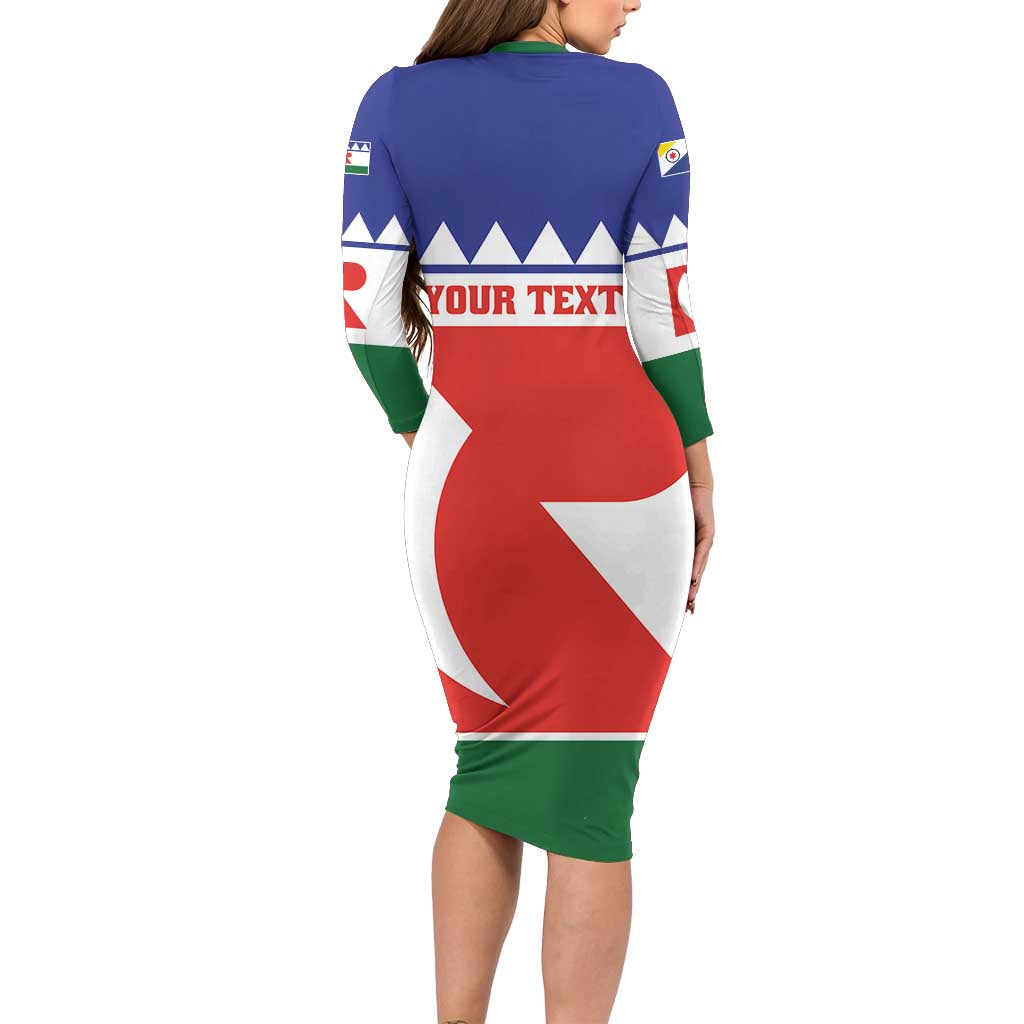 Personalised Bonaire Rincon Long Sleeve Bodycon Dress Flag Stylized