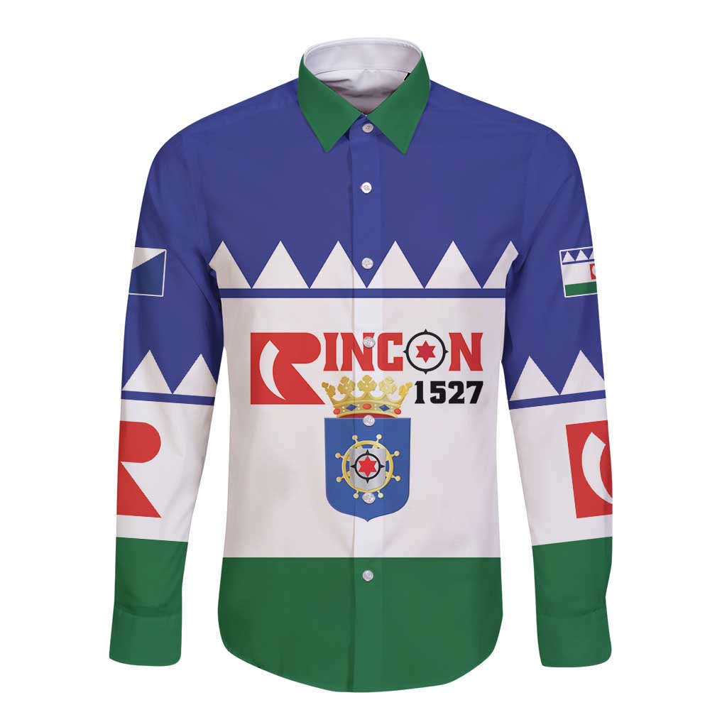 Personalised Bonaire Rincon Long Sleeve Button Shirt Flag Stylized